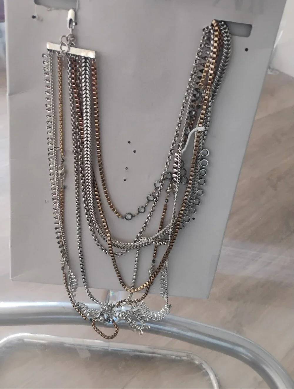 Zara Multi-Layer Mixed Metal Necklace - Silver & Gold